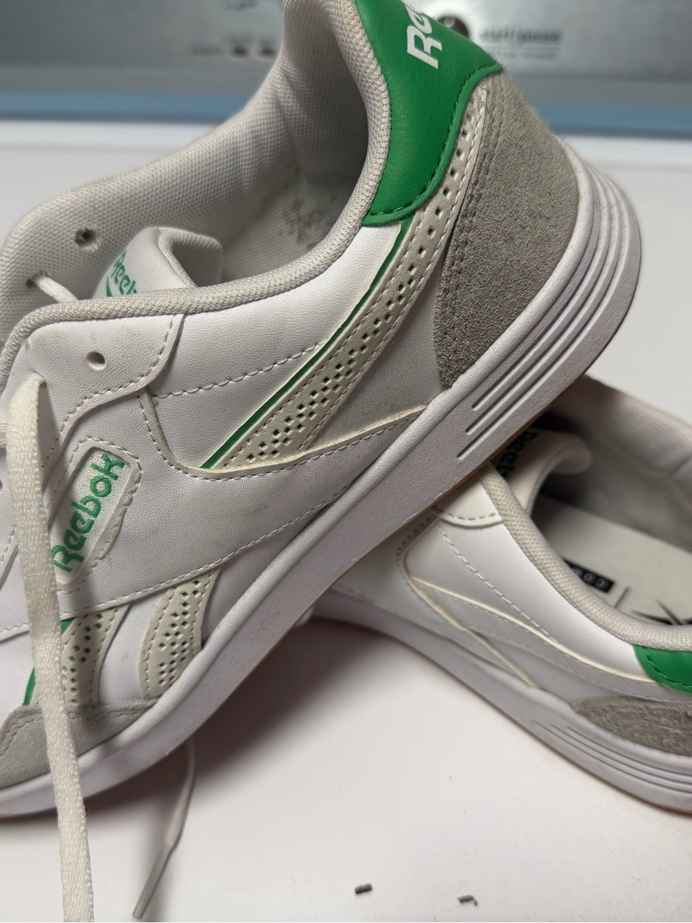 Reebok Women’s Classic White & Green Low-Top Sneakers